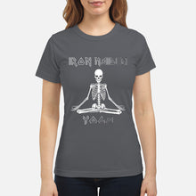 Load image into Gallery viewer, Yoga Iron Skeleton Dark Blue Background Gift For Men Ladies Tee

