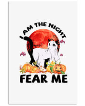 Load image into Gallery viewer, I Am The Night Fear Me Ghost Cat Gift For Cat Lovers Vertical Poster
