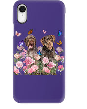 Load image into Gallery viewer, German Wirehaired Pointer With Peonies Gift For Dog Lovers Phone case
