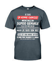 Load image into Gallery viewer, Je Suis Un Homme Chanceux J'ai Line Femme Custom Design Je Suis Son Roi Guys Tee
