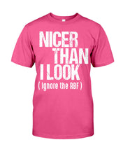 Load image into Gallery viewer, Nicer Than I Look Ignore The RBF  Special Custom Design Guys Tee
