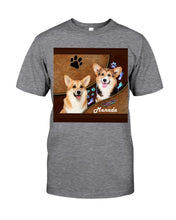 Load image into Gallery viewer, Corgi Paws Pattern Dog Mom Custom Name Gift For Manada Guys Tee
