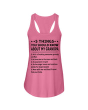 Load image into Gallery viewer, 5 Things You Should Know About My April Grandpa For Birthday Gift Ladies Flowy Tank
