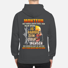 Load image into Gallery viewer, Het Moeilijkste Deel Van Mijn Werk Is Aardig Zijn Tegen Mensen Hoodie
