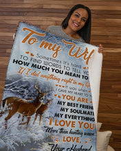 Load image into Gallery viewer, Deer Husband Gift For Wife You Are My Best Friend Sherpa Blanket
