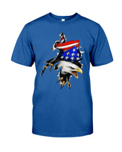 Load image into Gallery viewer, Eagle Giant Scratch USA Flag Gift For Women Guys Tee
