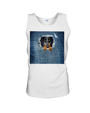Load image into Gallery viewer, Blue Phone Case With Dachshund Face Gift For Dachshund Lovers Unisex Tank Top
