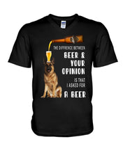 Load image into Gallery viewer, German Shepherd Beer And Your Opinion Gift For Dog Lovers Guys V-Neck
