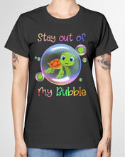 Load image into Gallery viewer, Vintage Funny Stay Out Of My Bubble Gift For Turtle Lovers Ladies Tee
