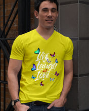 Load image into Gallery viewer, Butterfly Live Laugh Love Gift For Lover Guys V-Neck
