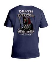 Load image into Gallery viewer, Death Smiles At Everyone Grumpy Old Men Smile Back Gift For Men Guys V-Neck
