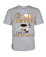 Load image into Gallery viewer, Corgi I See A Good Day Ahead Gift For Dog Lovers Guys V-Neck
