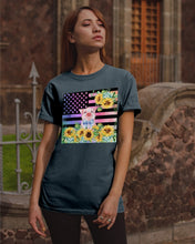 Load image into Gallery viewer, Pig America Flag Sunflower Special Custom Design Guys Tee
