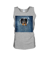 Load image into Gallery viewer, Blue Phone Case With Dachshund Face Gift For Dachshund Lovers Unisex Tank Top
