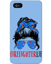 Load image into Gallery viewer, Firefighter Make You Life Safe Lady With Blue Ribbonhead Gift For Women Phone case
