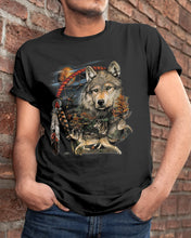 Load image into Gallery viewer, Native Wolf Gift For Wolf Lovers Guys Tee
