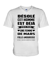 Load image into Gallery viewer, Désolé Cet Homme Est Déjà Pris Par Une Femme De Mars Birthday Gift Guys V-Neck
