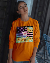 Load image into Gallery viewer, Pig America Flag Sunflower Special Custom Design Unisex Long Sleeve
