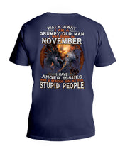 Load image into Gallery viewer, Walk Away I Am A Grumpy Old Man Who Was Born In November Birthday Gift Guys V-Neck
