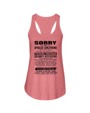 Load image into Gallery viewer, I'm A Spoilded Girlfriend - Grumpy Boyfriend He Was Born In September Ladies Flowy Tank
