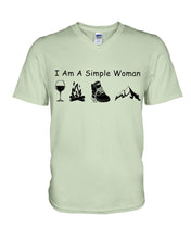 Load image into Gallery viewer, Simple Woman Loves Wine Camping Shoes And Climbing Guys V-Neck
