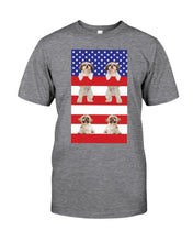 Load image into Gallery viewer, America USA FLag In My Heart Shih Tzu Gift For Dog Lovers Guys Tee
