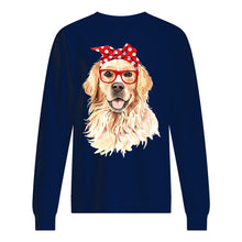 Load image into Gallery viewer, Golden Retriever With Red Polka Dot Ribbon Gift For Dog Lovers Sweatshirt
