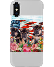 Load image into Gallery viewer, American Flag Sky Flower German Shepherd Gift For Dog Lovers Phone case
