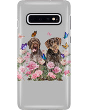 Load image into Gallery viewer, German Wirehaired Pointer With Peonies Gift For Dog Lovers Phone case
