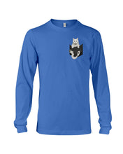 Load image into Gallery viewer, Cat In Your Front Pocket Great Gift For Cat Lovers Unisex Long Sleeve
