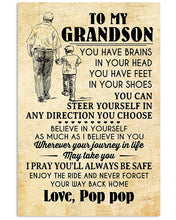 Load image into Gallery viewer, Steer Yourself In Any Direction You Choose Grandpa Gift For Grandson Vertical Poster
