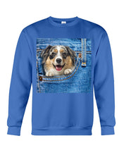 Load image into Gallery viewer, Australian Shepherd In Denim Pocket Gift For Dog Lovers Sweatshirt
