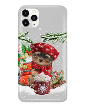 Load image into Gallery viewer, Yorkshire Terrier Loves Drinking Hot Latte Gift For Dog Lovers Phone case
