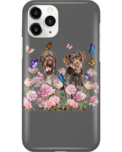 Load image into Gallery viewer, German Wirehaired Pointer With Peonies Gift For Dog Lovers Phone case
