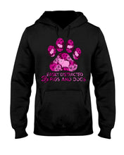 Load image into Gallery viewer, Lovely Phone Case Easily Distracted By Pigs And Dogs Gift For Dog Lovers Hoodie
