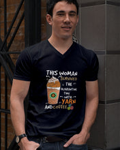 Load image into Gallery viewer, The Quarantine Time With Yarn And Coffee Gift For Women Guys V-Neck
