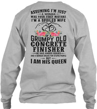 Load image into Gallery viewer, A Spoiled Wife Of Grumpy Old Concrete Finisher Trending For Personalized  Sport Gift Unisex Long Sleeve
