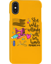 Load image into Gallery viewer, She Works Willingly With Her Hands Gift For Sew Lovers Phone case
