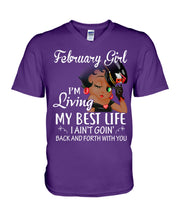 Load image into Gallery viewer, Betty Boop February Girl Living My Best Life Birthday Meaningful Gift Guys V-Neck

