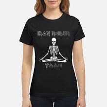 Load image into Gallery viewer, Yoga Iron Skeleton Dark Blue Background Gift For Men Ladies Tee
