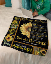 Load image into Gallery viewer, You Are The World With Sunflower Gift For Mom Fleece Blanket
