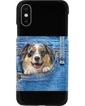 Load image into Gallery viewer, Australian Shepherd In Denim Pocket Gift For Dog Lovers Phone case

