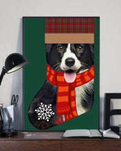 Load image into Gallery viewer, Santa Border Collie In Stock Gift For Dog Lovers Vertical Poster
