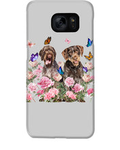 Load image into Gallery viewer, German Wirehaired Pointer With Peonies Gift For Dog Lovers Phone case

