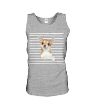 Load image into Gallery viewer, ln Chihuahua Horizontal Stripes Gift For Dog Lovers Unisex Tank Top
