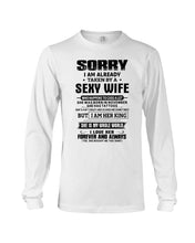 Load image into Gallery viewer, Gift For Husband Taken By A November Sexy Wife Who Happens To Cuss A Lot Unisex Long Sleeve
