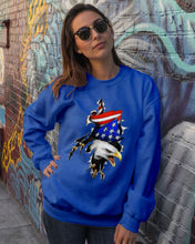 Load image into Gallery viewer, Eagle Giant Scratch USA Flag Gift For Women Sweatshirt
