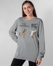 Load image into Gallery viewer, Funny Difference Between Me And Other Psychotherapists Unicorn And Horse Unisex Long Sleeve
