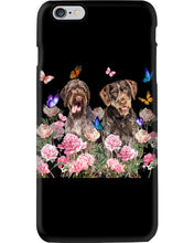 Load image into Gallery viewer, German Wirehaired Pointer With Peonies Gift For Dog Lovers Phone case
