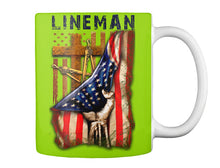 Load image into Gallery viewer, Lineman America Flag Special Custom Design For Personalized Job Gift Mug
